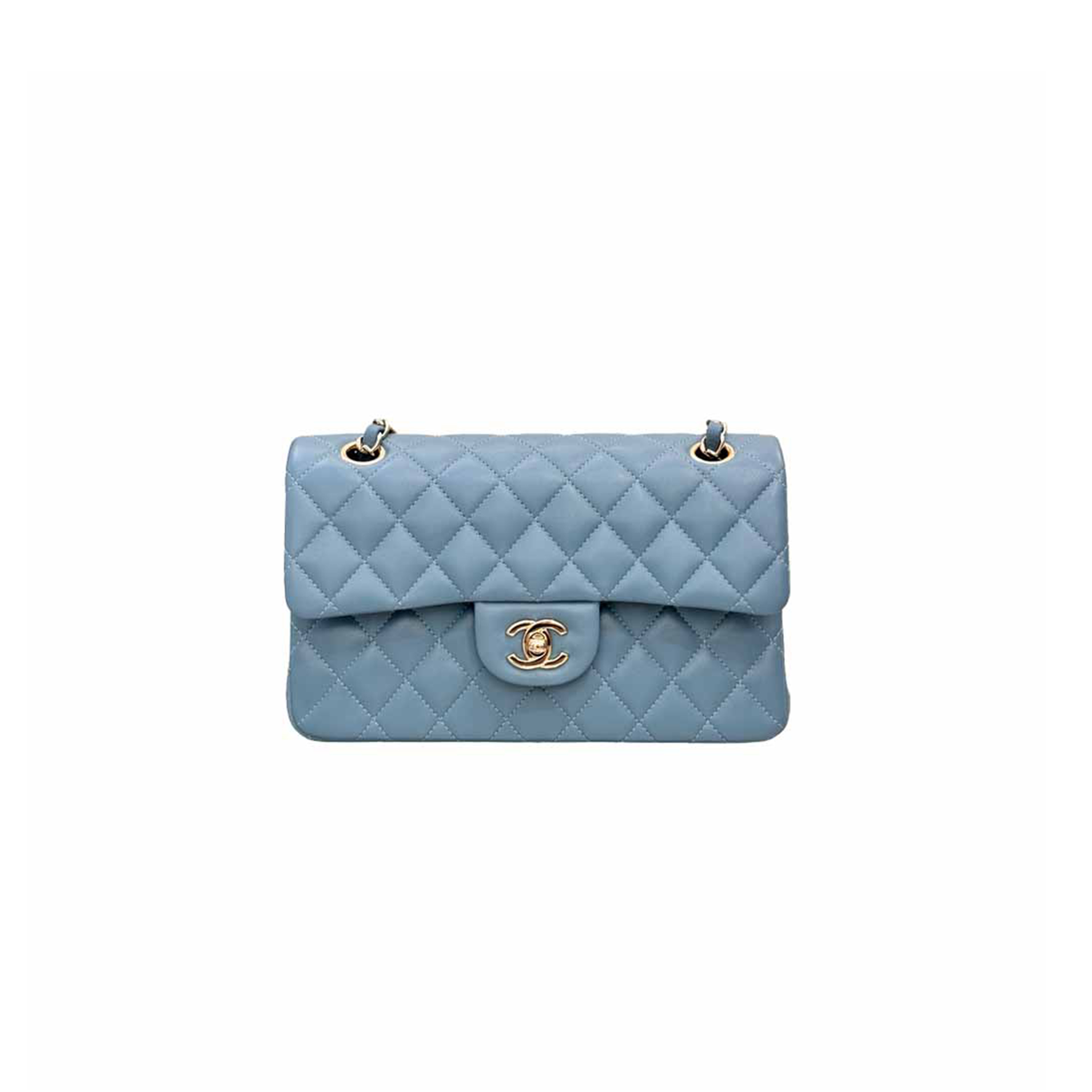 CHANEL MASTER SMALL CLASSIC FLAP BAG HAZE BLUE AS1117 (23*14.5*6cm)